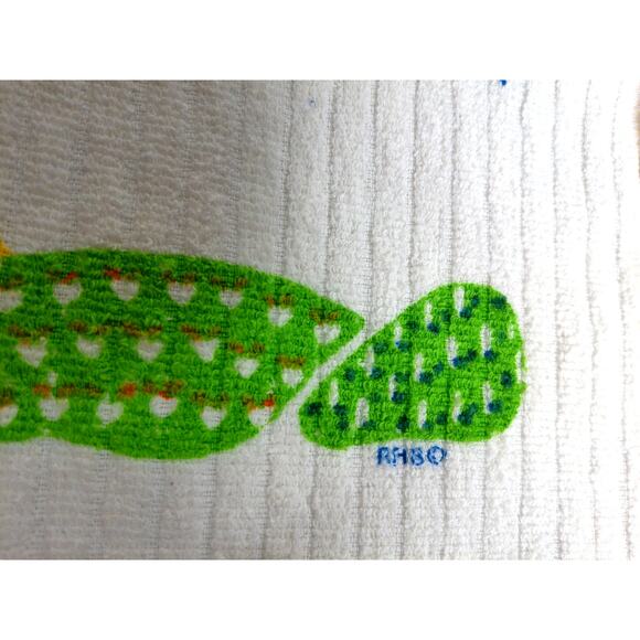 Vintage The Kitchen Shoppe R A Briggs Rainbow Potholders And Towels Set of 4 - Picture 8 of 9